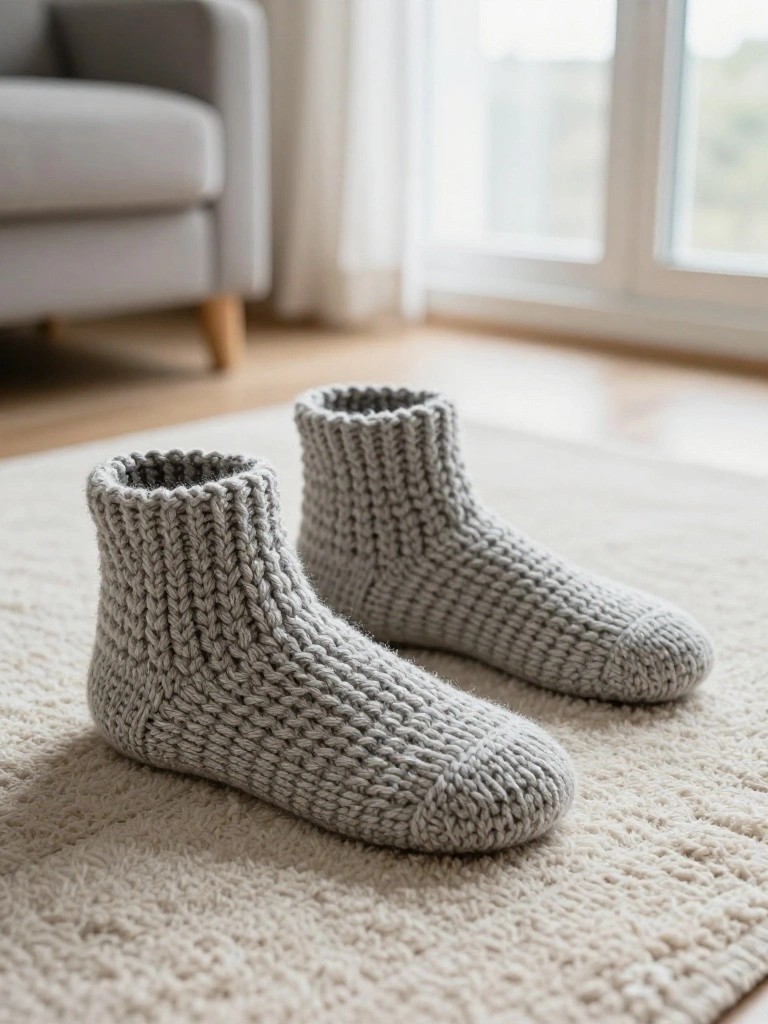 Crocheted Ankle Boot Slippers