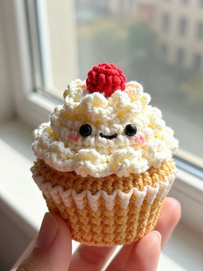 Mini Amigurumi Cupcakes for Desk Decor and Gifts