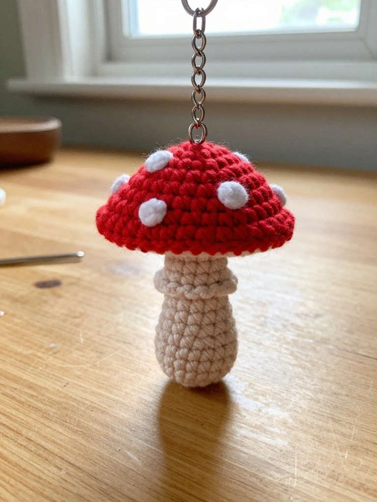 Mini Mushroom Keychain