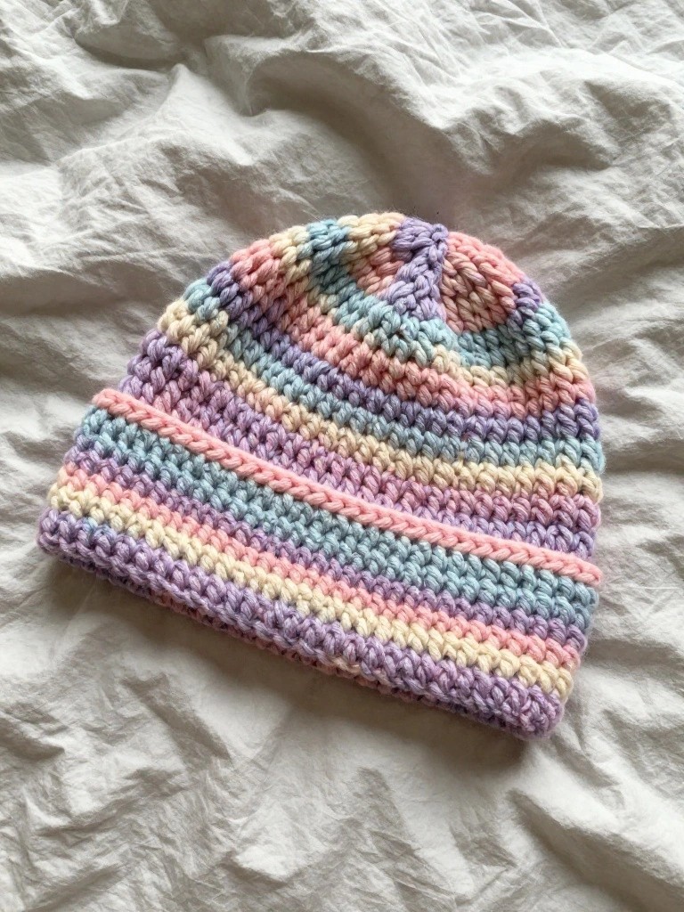 Striped Crochet Beanie