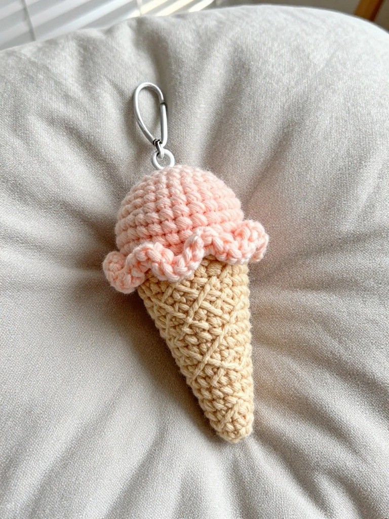 Ice Cream Cone Keychain