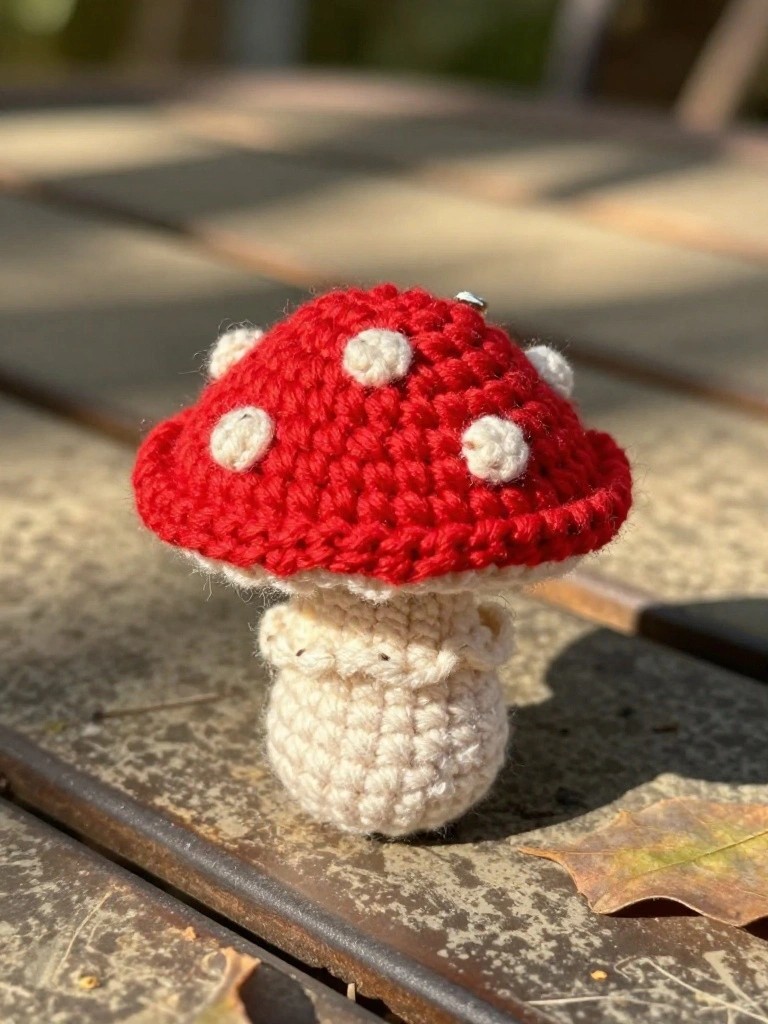Mini Mushroom Keychain