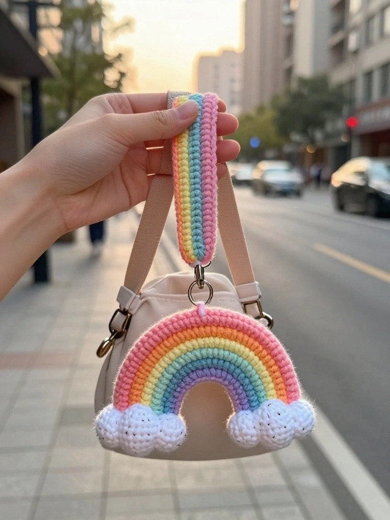 Rainbow Keychain with Cloud Ends