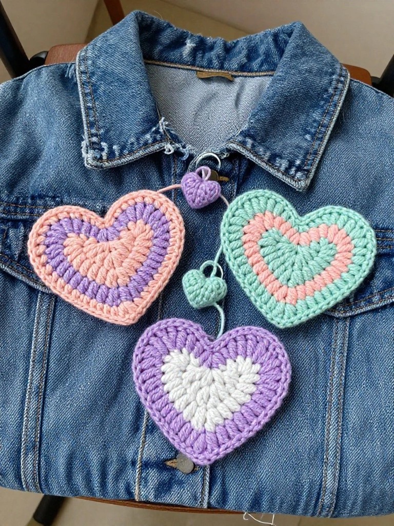 Concentric Layered Heart Keychains