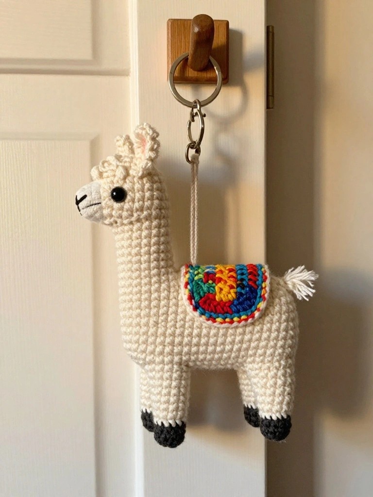 Llama Keychain with Saddle Blanket