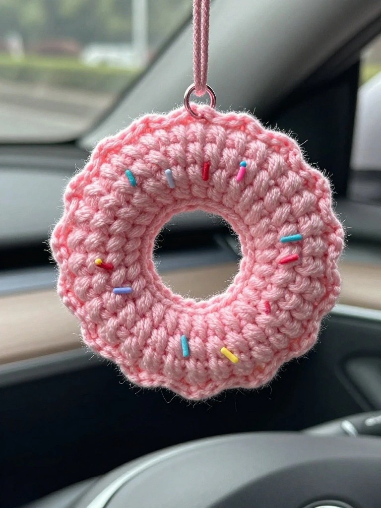 Sprinkled Donut Keychain