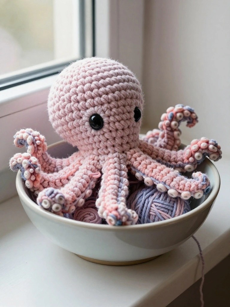 Octopus Amigurumi for Yarn Bowls or Shelves