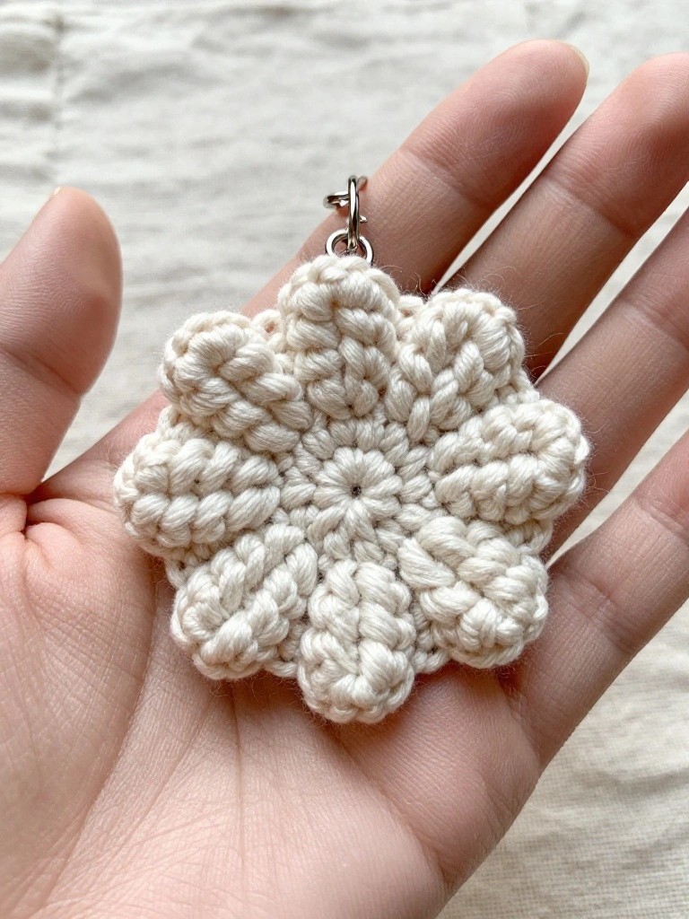 Layered Petal Flower Keychain