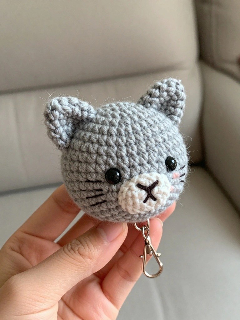 Cat Face Keychain