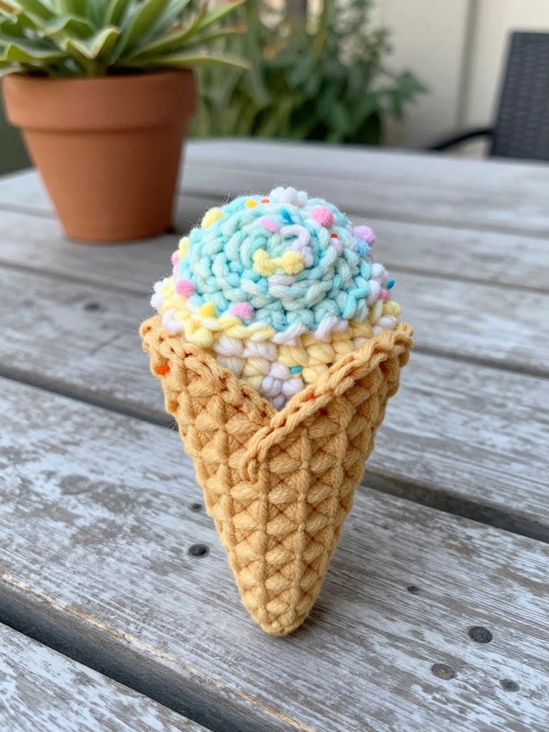 Ice Cream Cone Keychain