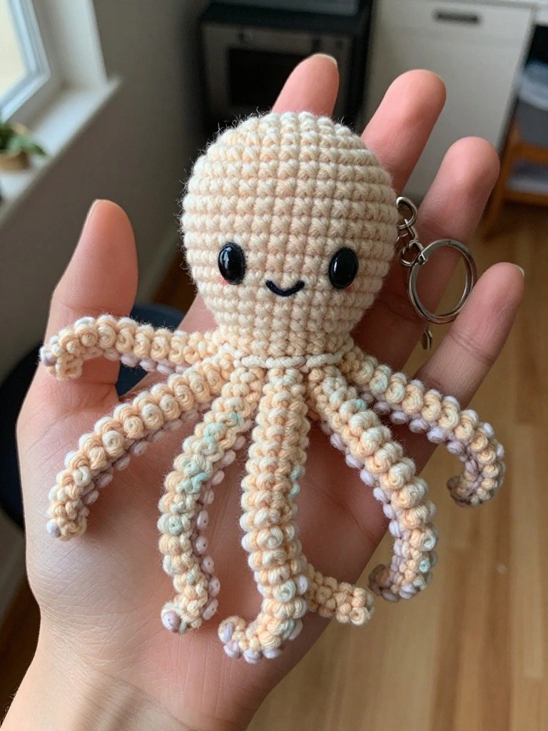 Mini Octopus Amigurumi Keychain