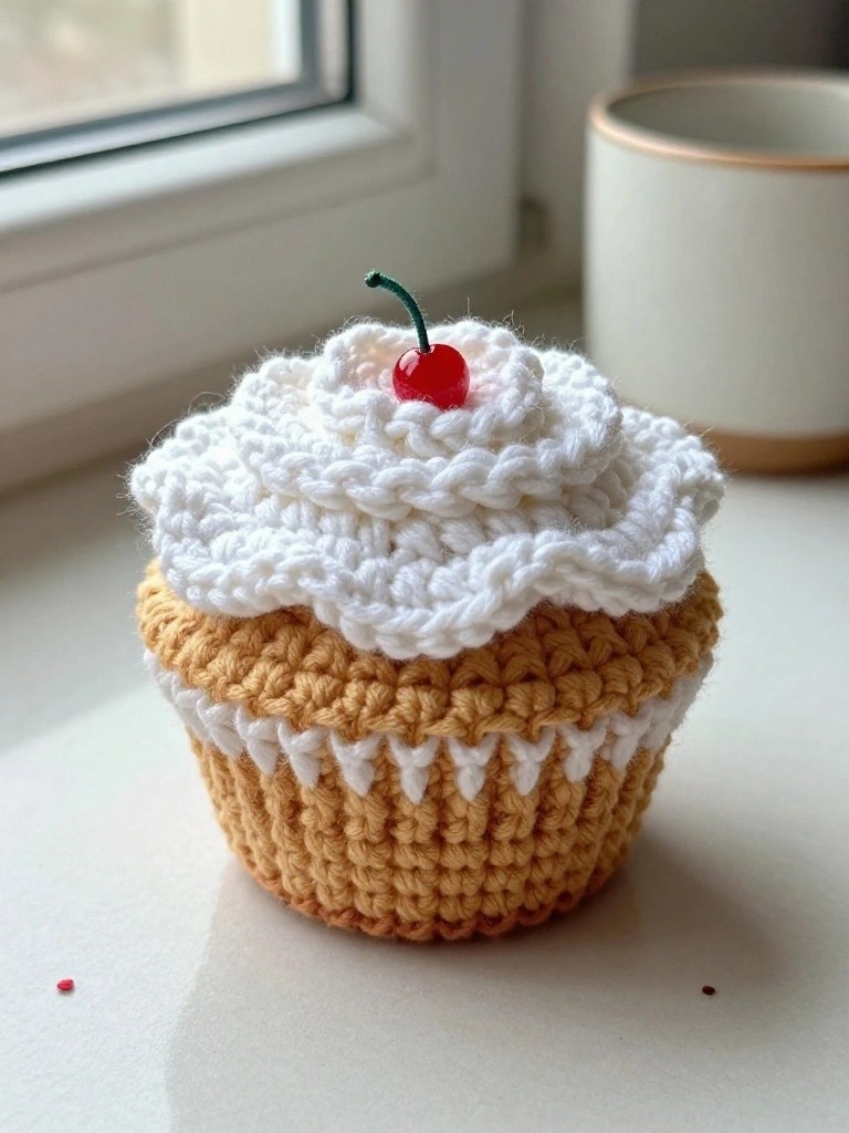 Crochet Cupcake Desk Accent
