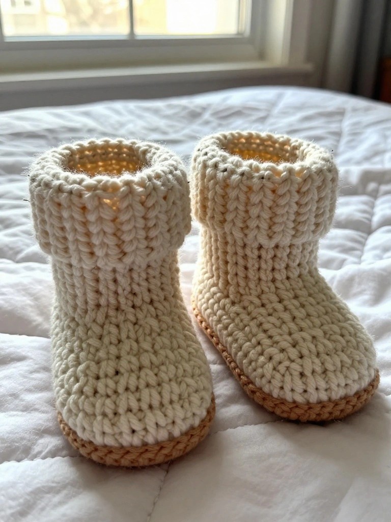 Simple Textured Baby Booties