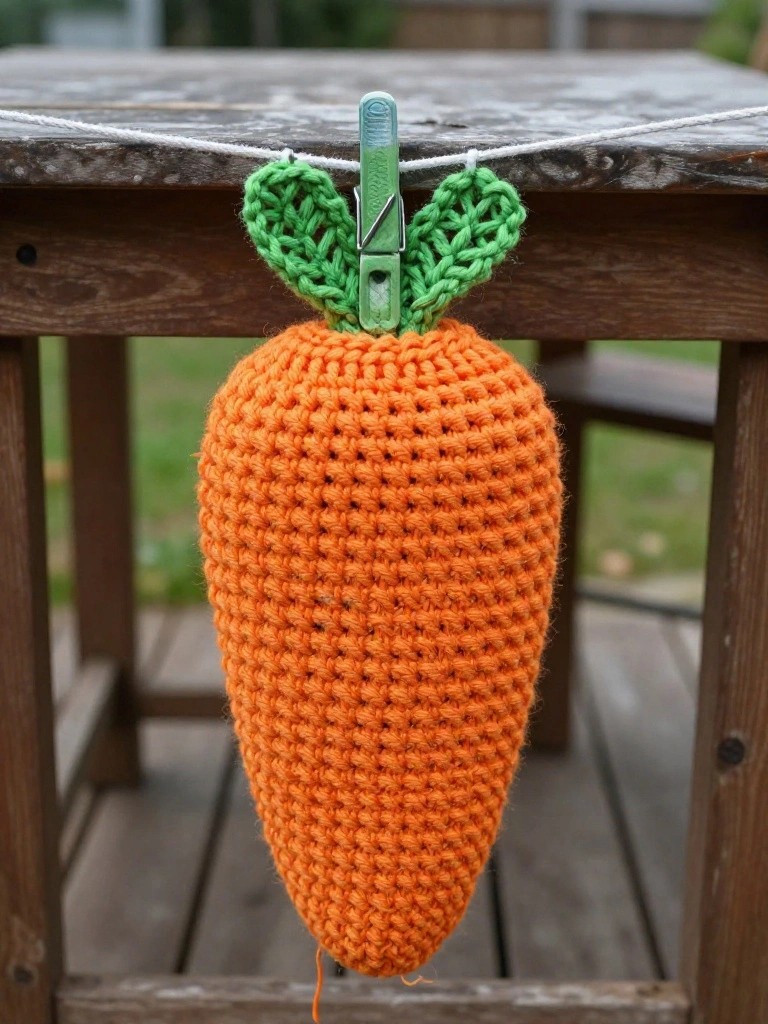 Crochet Carrot Garlands for Hanging Small Items