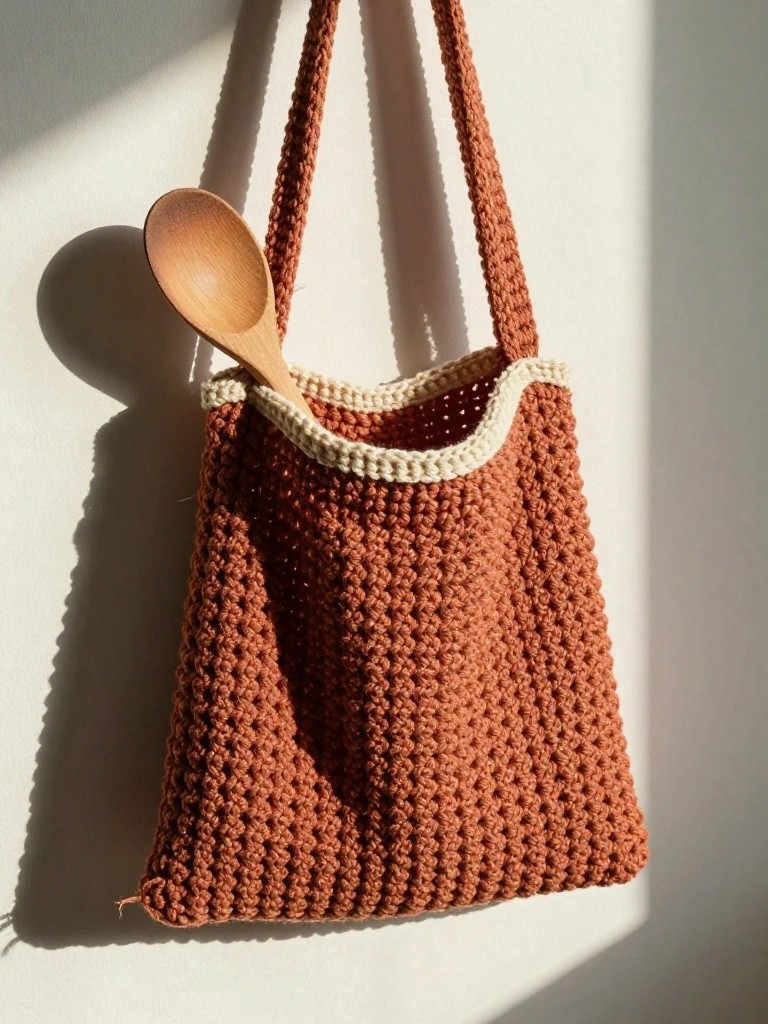 Hanging Crochet Tote for Wall Storage