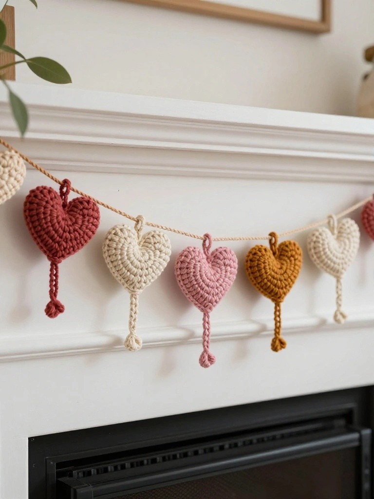 Crochet Heart Garland