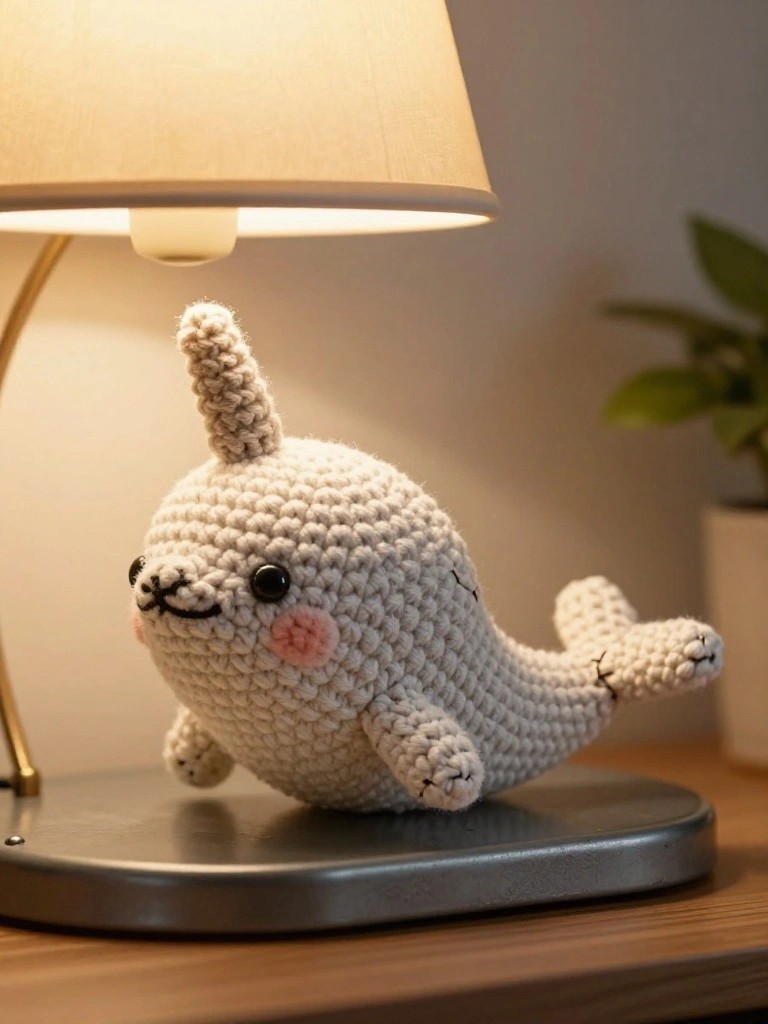 Narwhal Amigurumi as a Desk or Shelf Toy