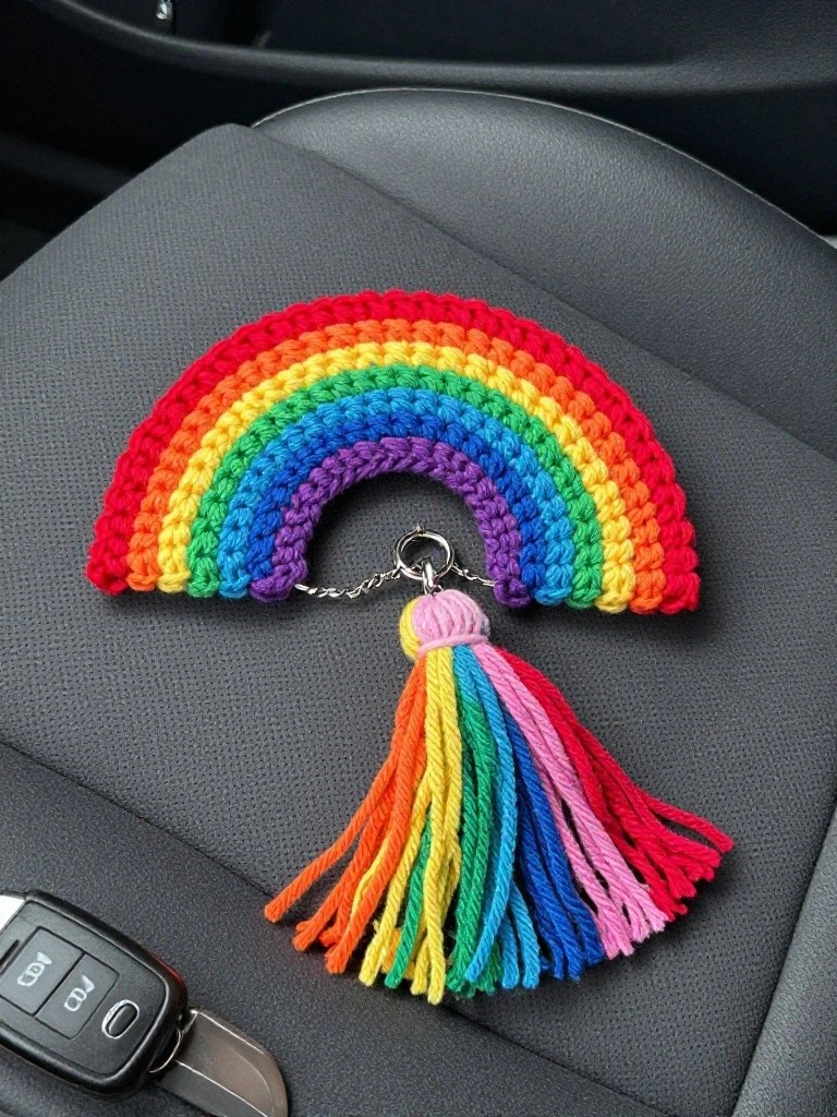 Rainbow Keychain with Tassel