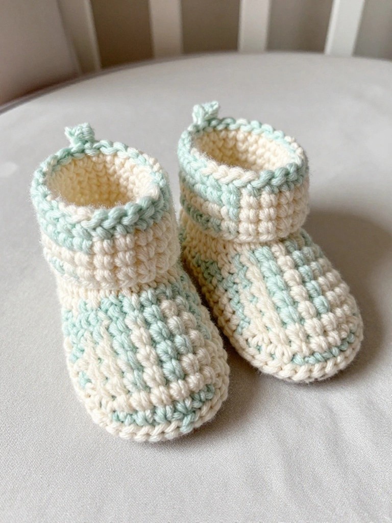 Striped Crochet Baby Booties
