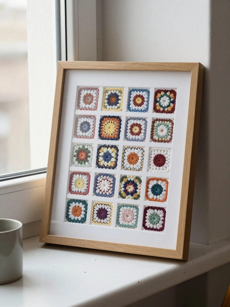 Framed Mini Granny Square Grid