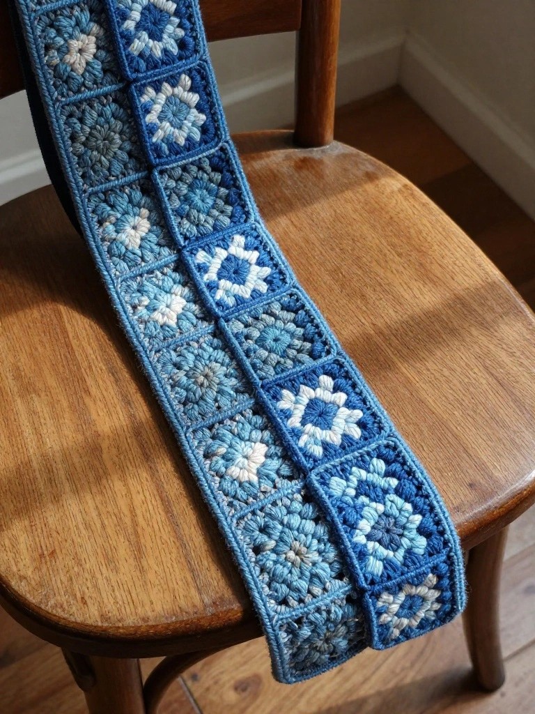 Gradient Blue Granny Square Strap