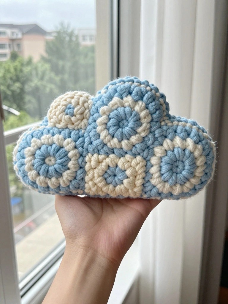 Granny Square Cloud Cushion