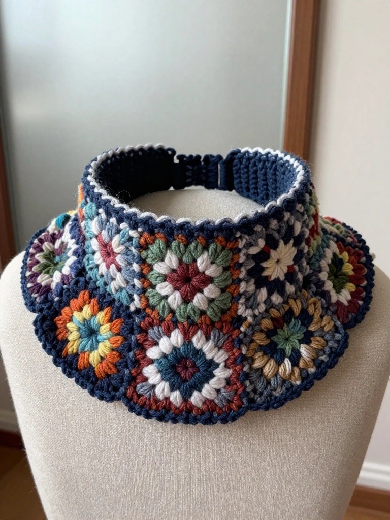 Granny Square Collar Accessory