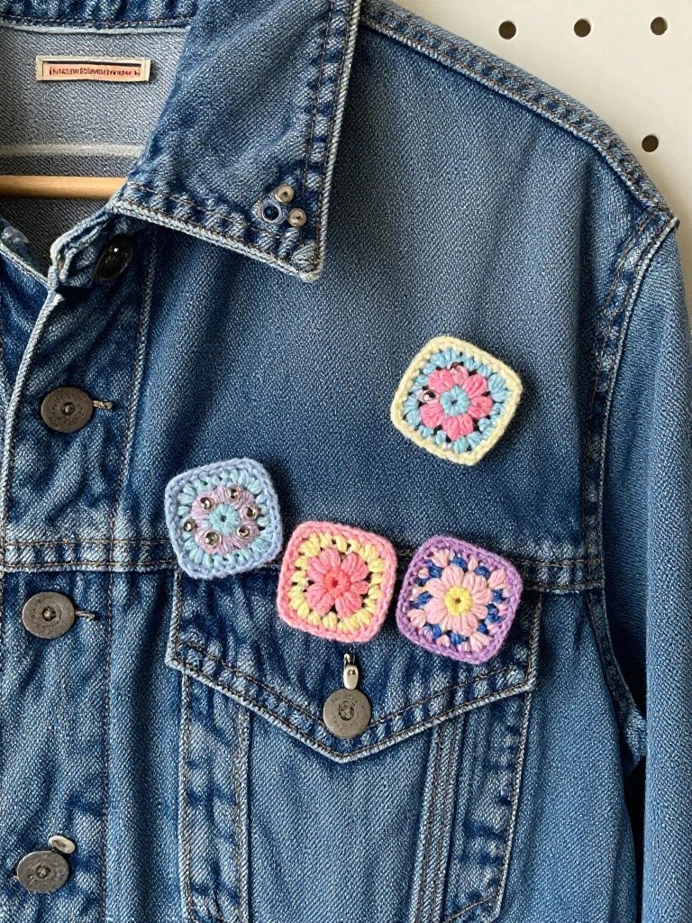 Granny Square Patches for Denim Jackets