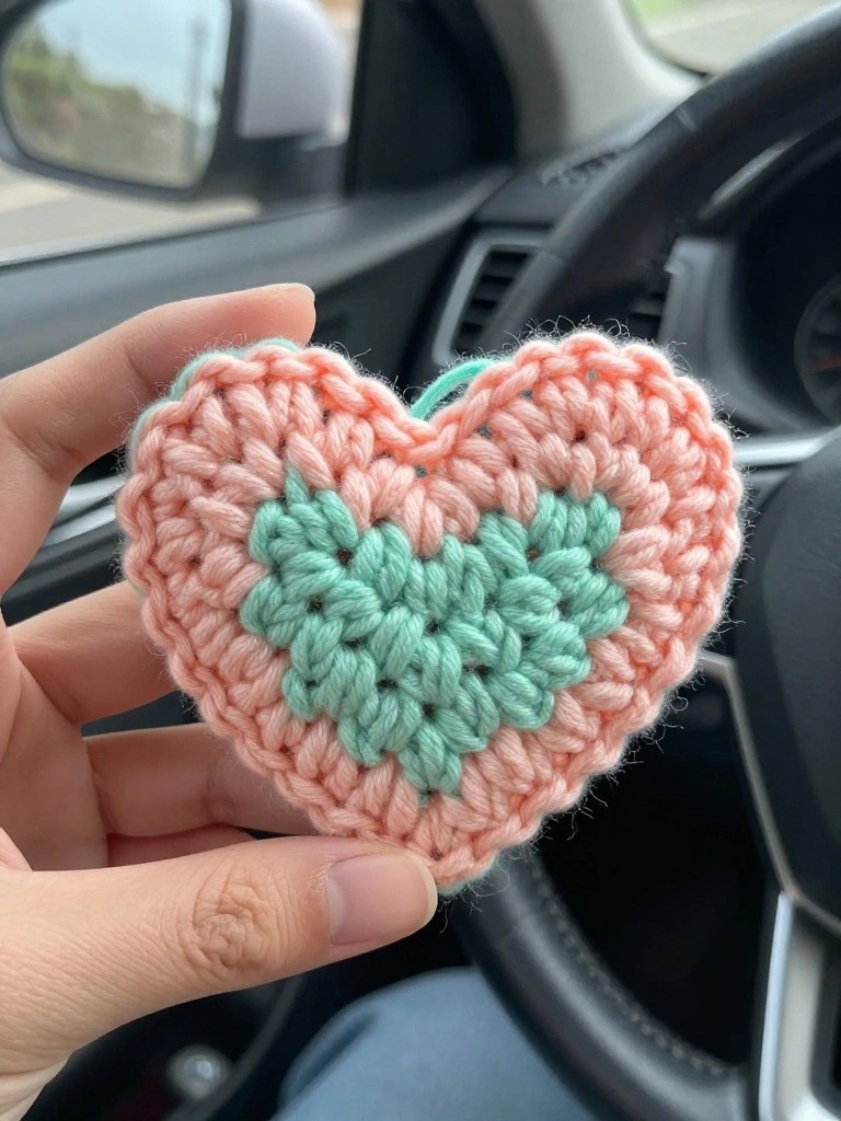 Heart Granny Motif as a Simple Appliqué