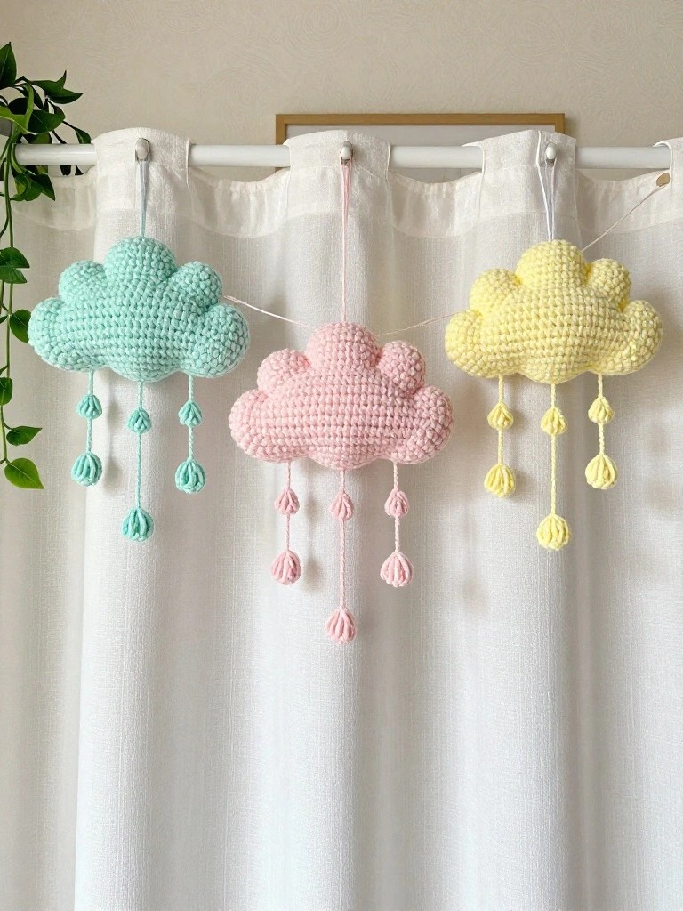 Cloud Garland with Hanging Raindrops