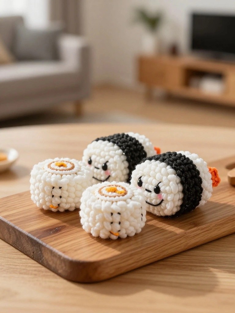 Crochet Amigurumi Sushi for Quick Kitchen Accents