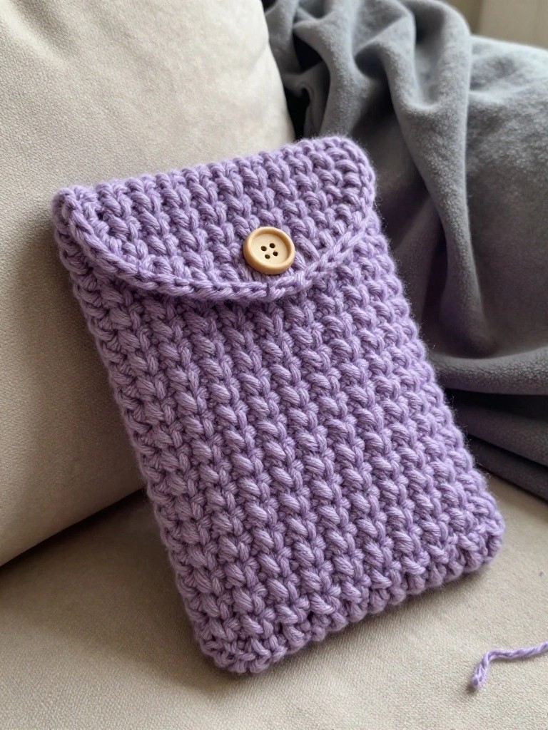 Crochet Phone Sleeve with Buttoned Flap