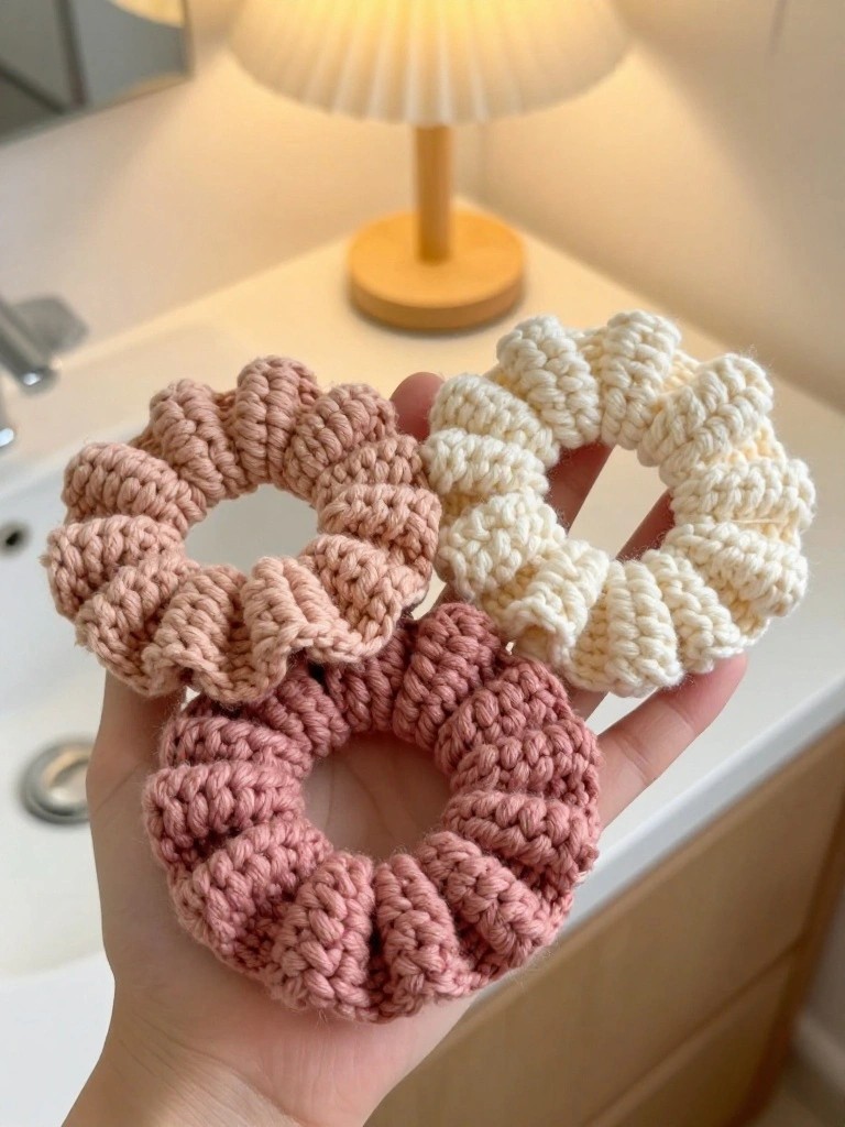 Crochet Scrunchies as Quick Hair Accessories