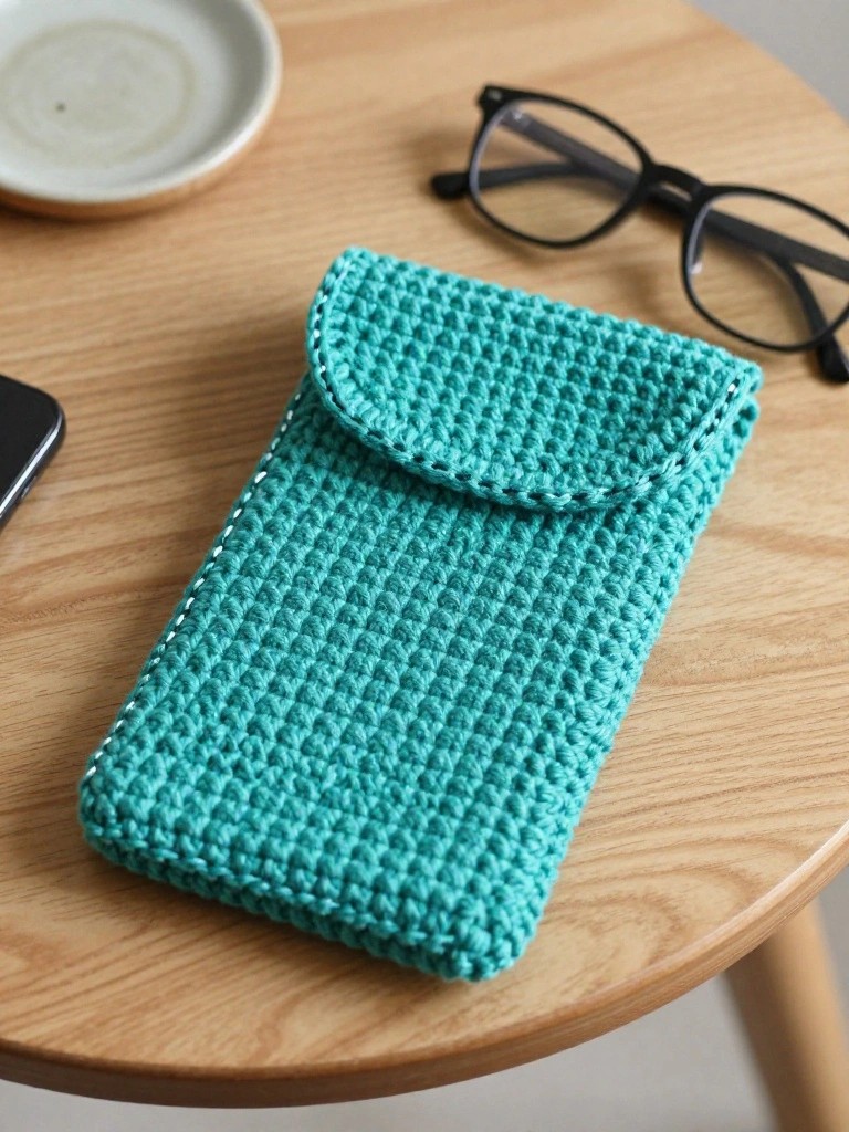 Crocheted Phone Pouch with Flap
