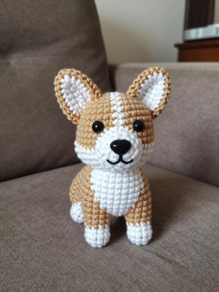Corgi Amigurumi Keychain