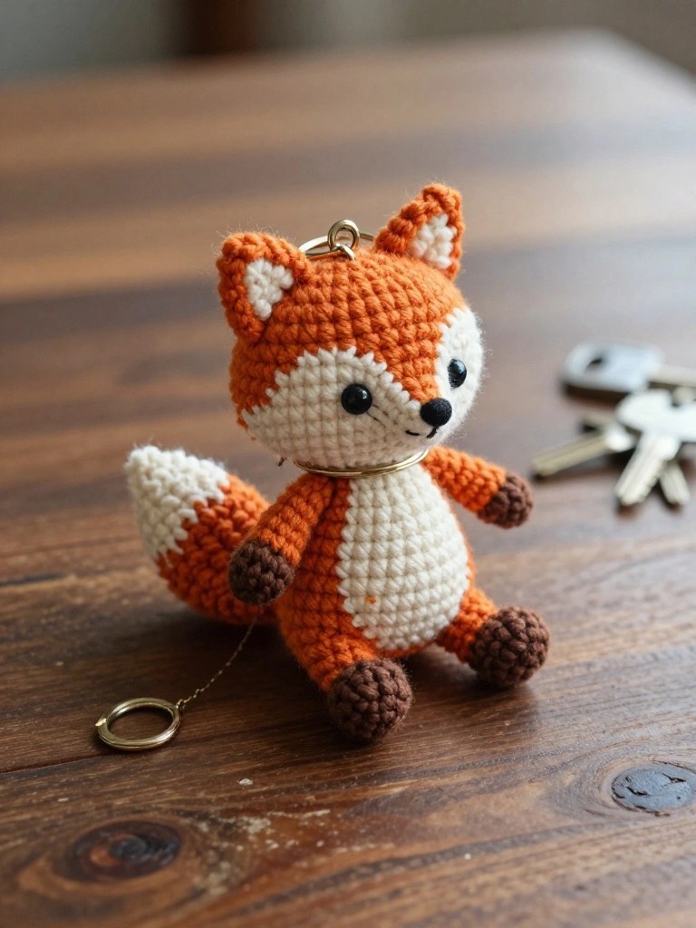Fox Amigurumi Keychain