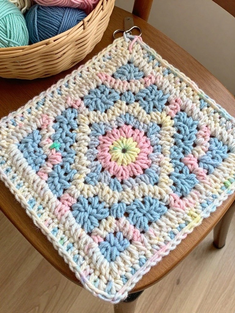 Granny Square Keychain