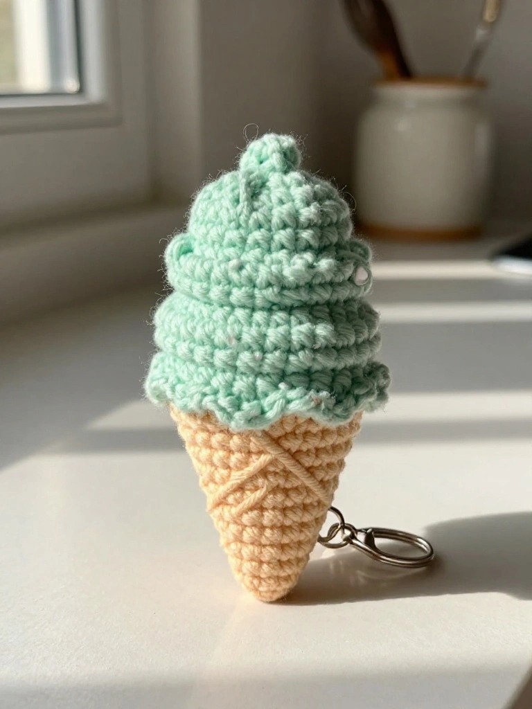 Ice Cream Cone Keychain
