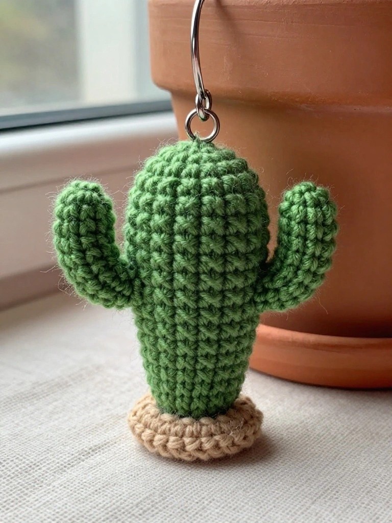 Mini Cactus Keychain With Pot Base
