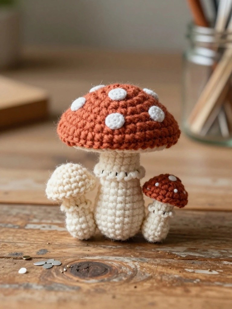 Amigurumi Mushroom Cluster