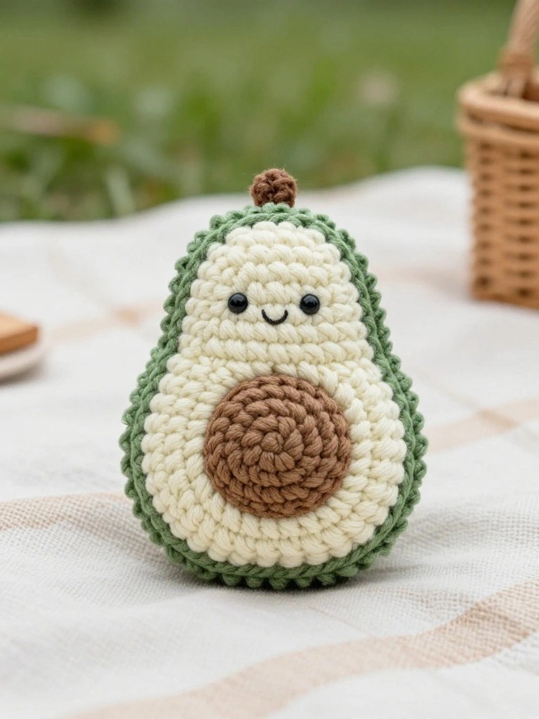Crochet Avocado Plushie for Small Gifts