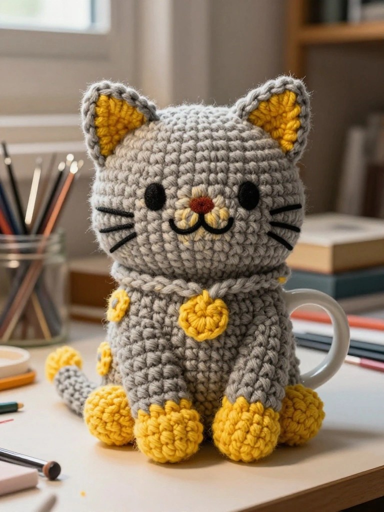 Crochet Cat Mug Cozy