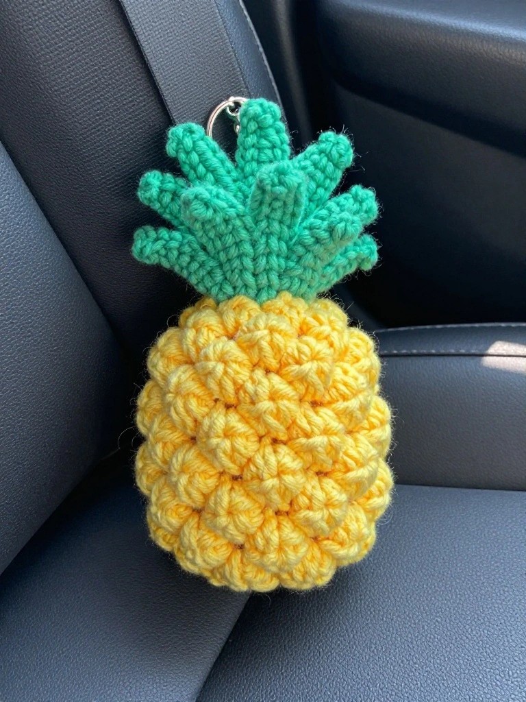 Pineapple Crochet Keychain