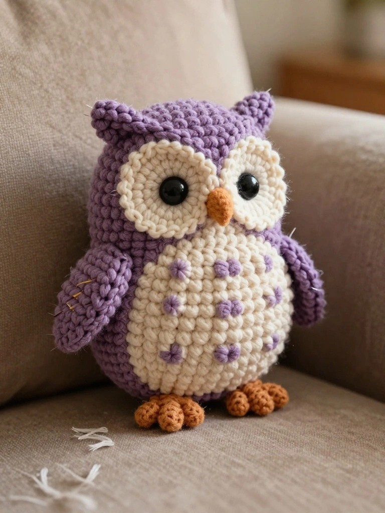Two Tone Owl Crochet Plush