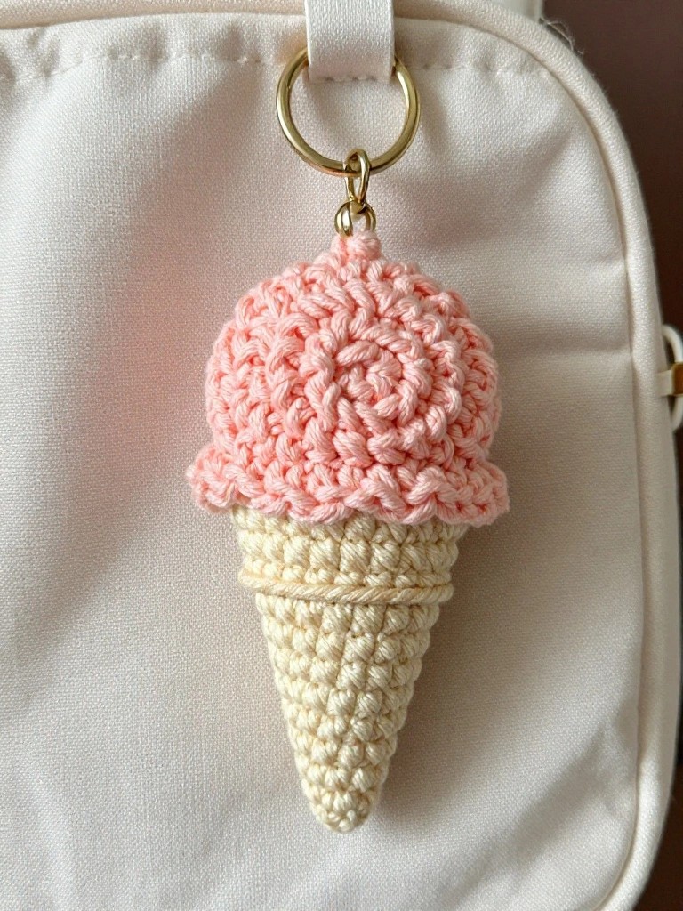 Ice Cream Cone Keychain