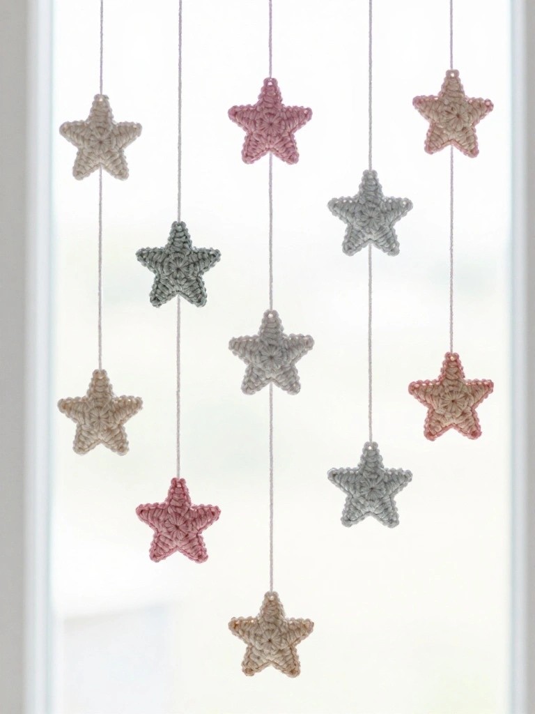 Hanging Crocheted Stars for Simple Window Accents