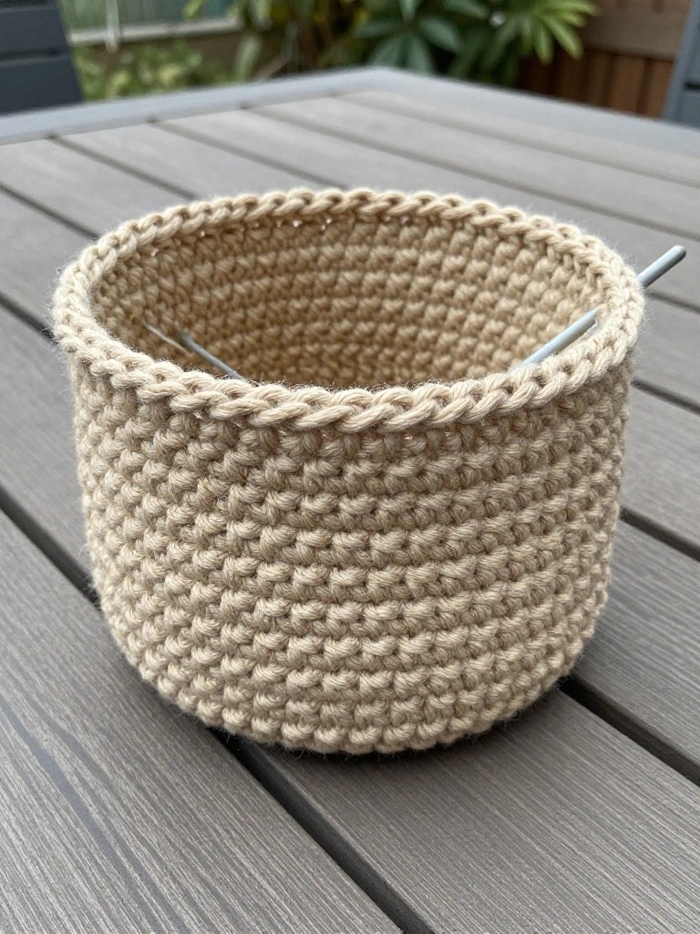 Round Crochet Basket for Everyday Storage