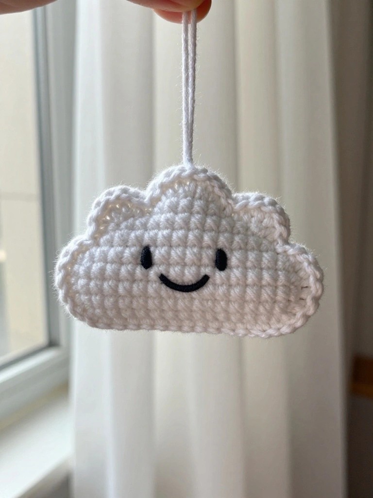 Crochet Cloud Ornament