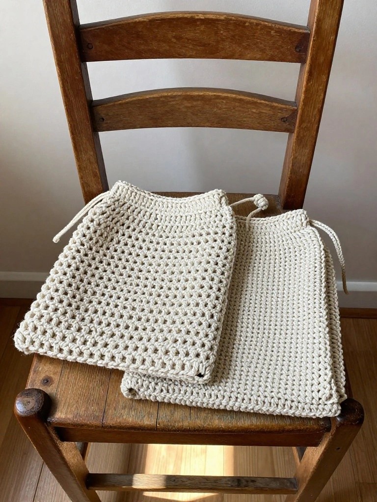 Drawstring Pouches with a Simple Mesh Stitch