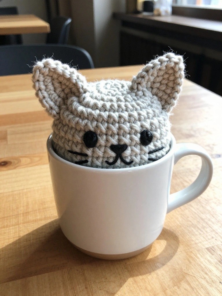 Crochet Cat Mug Cozies
